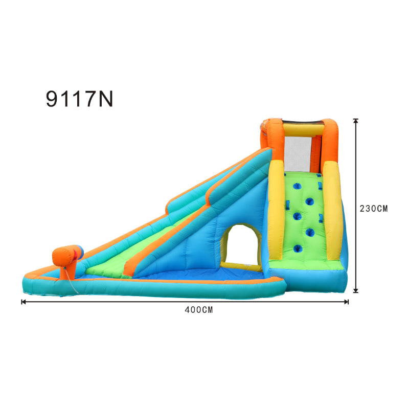 Island Water Slide with Pool and Water Gun