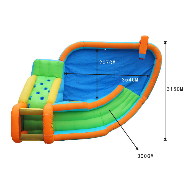 Island Water Slide with Pool and Water Gun