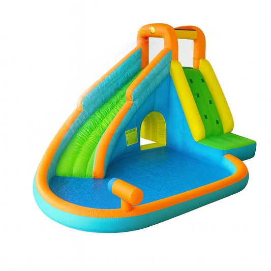 Island Water Slide with Pool and Water Gun