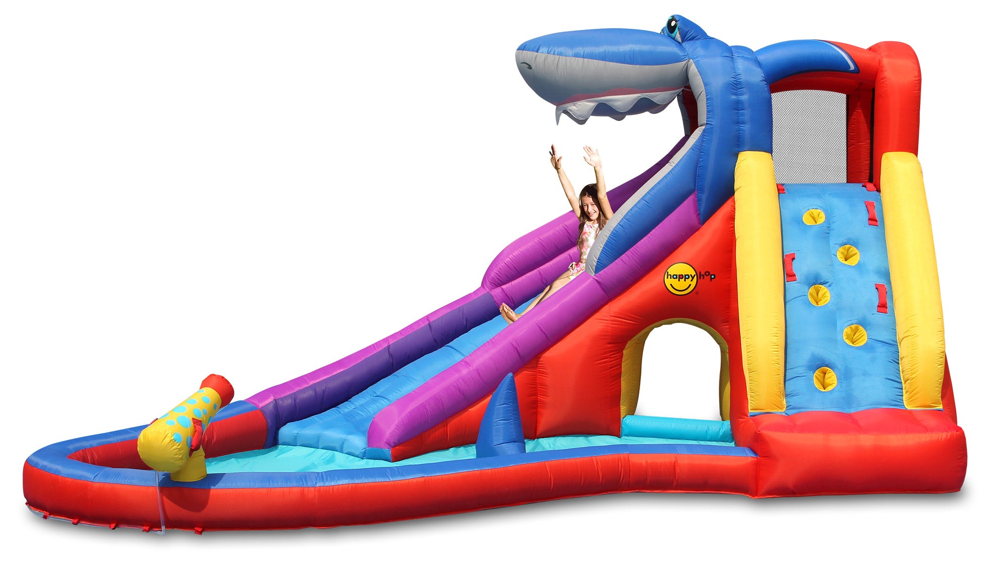 Blow up best sale shark water slide